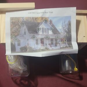 Carpenter Bee Trap Set with Yellow Cord - Clear Plastic Jars